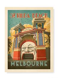 Luna Park St Kilda Beach Print Melbournalia Local Goods And Souvenirs From Melbourne Posters Australia St Kilda Retro Poster