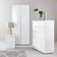 White dafne platform bedroom set 5 pcs. Monaco White Grey Black High Gloss Bedroom Furniture The Furniture Co