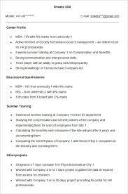 Classic resume format mba skool: 21 Best Hr Resume Templates For Freshers Experienced Wisestep