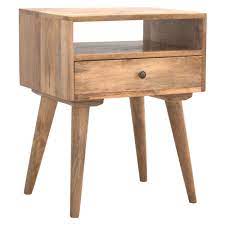 1 drawer bedside table with shelf. Handmade Mango 1 Drawer Open Shelf Bedside Table Homesdirect365
