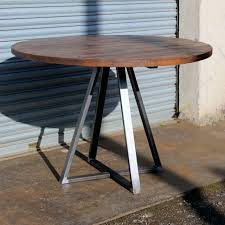 Reclaimed Industrial Round Dining Table Trapeze Frame Metal Table Legs Bar Cafe Restaurant S Metal Round Dining Table Pallet Dining Table Metal Dining Table