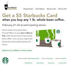 5 Gift Card Free With Your 1lb Coffee Bean Bag At Starbucks Coupon Via The Coupons App Coupon Apps Starbucks Card Starbucks Rewards