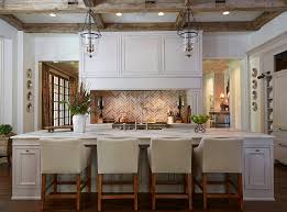 To make the brick look more realistic, you can paint over it and even add a. Traditional Off White Kitchen With Brick Backsplash Home Bunch Interior Design Ideas