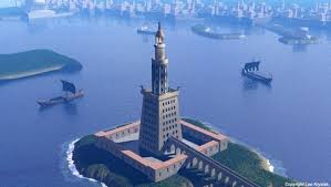 Text auf dem plakat enthält den namen des das wunder, seine. Als Der Alexandrinische Leuchtturm Gebaut Wurde Leuchtturm Von Alexandria Fotos Beschreibung Geschichte Und Interessante Fakten Der Architekt Von Cnidus Errichtet