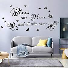 Design ideas for a traditional dining room in surrey with beige walls, light hardwood flooring, no fireplace. Amazon Com Wall Stickers For Living Room Wall Decor Kitchen Quote Bless This Home And All Who Enter Kitchen Vinyl Wall Quote Art Dining Room Entryway And Bedroom Wall Decal Home Casadecor Kitchen