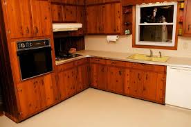 amber's 1961 knotty pine kitchen before