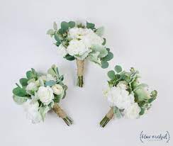 Common flowers are roses, spray roses, garden roses, peonies, calla lilies, delphiniums and even greenery like eucalyptuses or rosemary and myrtle. Wedding Flowers Wedding Bouquet Bridesmaid Bouquet Silk Bouquet White Peonies Eu Flower Bouquet Wedding Green Wedding Flowers Wedding Flower Arrangements