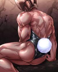 back muscles big ass bunny boy bunny tail bunnysuit crucible  knight d bdbd elden ring fromsoftware helmet knight male male only muscular  muscular male new year on side rear