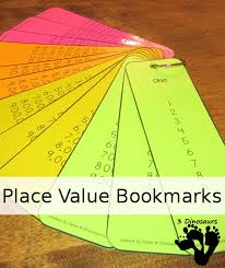 Easy To Use Place Value Bookmarks 3 Dinosaurs