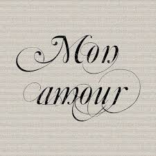 French Script Amour My Love Valentines Wall Decor Art Etsy In 2020 French Script Vintage Paper Printable French Stencil