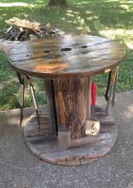 Grilling Table From Old Wooden Spool Wooden Spool Crafts Wooden Spool Tables Spool Furniture