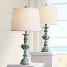 Table Lamps Tanya Blue Wash Table Lamp Set Of 2 Table Lamp Sets Lamp Sets Traditional Table Lamps