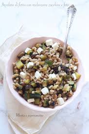 Ho taglato a pezzetti le olive nere, ho. Insalata Di Farro Con Melanzane Zucchine E Feta Piatto Freddo