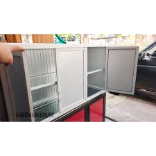 Kita juga suka dibuat bingung tentang bahan kitchen set apa yang akan kita pilih, seperti kayu, besi, hingga aluminium. Kitchen Set Aluminium 3 Pintu Acp Putih Silver Shopee Indonesia