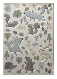 Sigikid Kinderteppich Forest Beige Blau In 2020 Kinderteppiche Teppich Gewobener Teppich