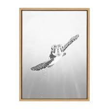 Buy blue purple sea turtle, turtle for nursery framed art print by sureart. 18 X 24 Sylvie Sea Turtle Framed Canvas Wall Art By Tai Prints Natural Kate And Laurel Target