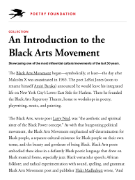 Learn the important details, written in a the poetry foundation the poetry foundation has tons of info on brooks, including audio recordings of some of her poems, as well as articles, and recommendations. An Introduction To The Black Arts Movement Culture Of The African Diaspora Poetry