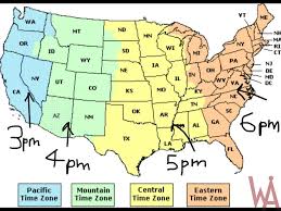 good time zone map of the usa with time different