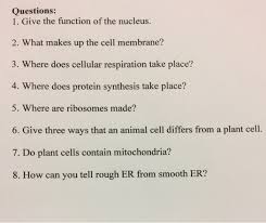 It is responsible for coordinating many of the important cellular activities such as protein synthesis, cell division, growth and a host of other important functions. Give The Function Of The Nucleus What Makes Up The Chegg Com
