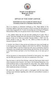 International court of justice international criminal court collection of international cases treatises agreements & conventions united nations world trade organization world intellectual property organization intellectual seabed authority. Philippine Supreme Court Public Information Office On Twitter The Cj S Response To Vacc Claim Of Undue Delay In A Specific Case