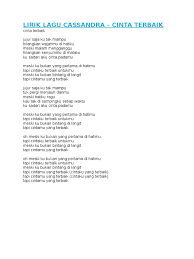 Yang ingin request lagu kaktuz lainnya silahkan komen. Lirik Lagu Cassandra