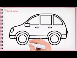 In the same stage, draw the lower edges of the front and rear bumpers. How To Draw A Small Car Easy Learn Drawing Step By Step With Draw Easy Youtube