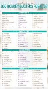 100 Boredom Busters Summer Activities Free Printable Natural Beach Living Summer Activities For Kids Boredom Busters For Kids Rules For Kids