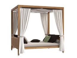 Double Canopy Teak Garden Bed Desert Garden Bed Atmosphera Bed Furniture Outdoor Daybed
