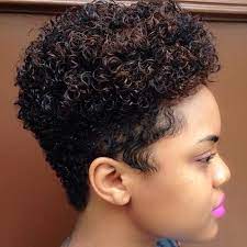Short Natural Hairstyle With Curly Top Short Natural Hair Styles Cute Short Natural Hairstyles Natural Hair Styles