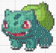 1 Bulbasaur Punto De Cruz Bordado Puntos