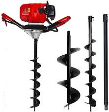 Eco Llc 52cc 2 4hp Gas Powered Post Hole Digger With Two Earth Auger Drill Bit Backyardequip Com Post Hole Diggers Drill Bits Augers