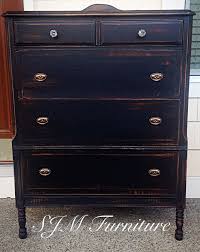 This is the perfect video for you! Antique Dresser Painted In Black Chalk Paint Distressed And Sealed With Clea Black Chalk Paint Furniture Black Painted Furniture Distressed Furniture Painting