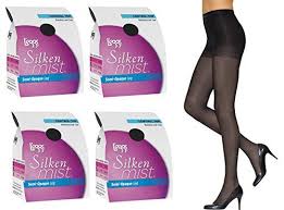 4 Pack Leggs Silken Mist Semi Opaque Leg Control Top
