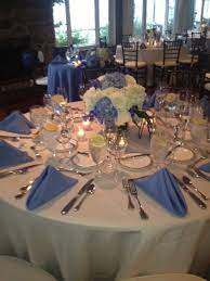 Pin By Car Walsh On Table Settings Periwinkle Wedding Wedding Reception Design Wedding Centerpieces