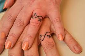Ring And Finger Tattoos With Images Wedding Finger Tattoos Wedding Band Tattoo Wedding Ring Finger Tattoos
