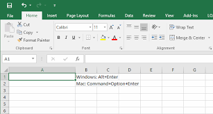 Excel Insert A Line Break In A Cell Spreadsheets Made Easy