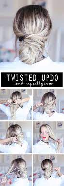 Try This Super Easy Twisted Updo For A Quick But Stylish Hairstyle This Holiday Season Twist Me Pretty Holiday Hairstyles Easy Stylish Hair Holiday Hairstyles