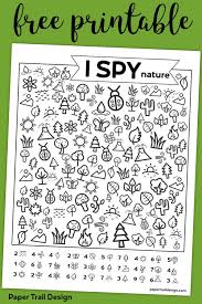 Free Printable I Spy Nature Game Paper Trail Design Nature Games School Activities Preschool Activities