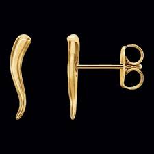 Available for 3 easy payments. Gold Italian Horn Earrings