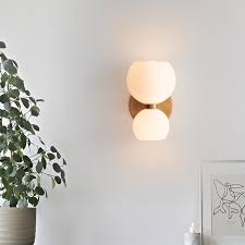 Mid Century Modern Bowl Wall Light 2 Lights Glass Wall Sconce Lighting For Living Room Beautifulhalo Com