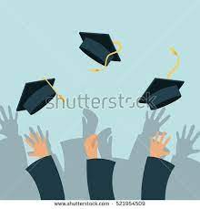 Hands Of Graduates Throwing Graduations Hats Colorful Design Vector Illustration Graduation Hat Color Vector Illustration