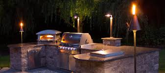 Tiki Lighting Outdoor Cooking Spaces Built In Grill Outdoor Kitchen Design