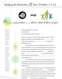 Worksheet To Teach The 7th Beatitude Of The Christian Life From Jesus Teaching His Famous Sermon On The Mou Beatitudes Worksheets For Kids Bible Study For Kids