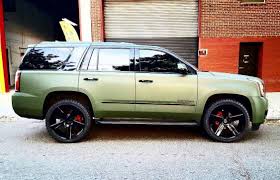 Yukon Denali Matte Army Green Wrap Chevy Suburban Suv Mom Car