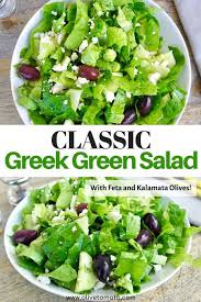 Classic Greek Green Salad With Feta Maroulosalata Olive Tomato I think i'm saying that salad greens are like pants.