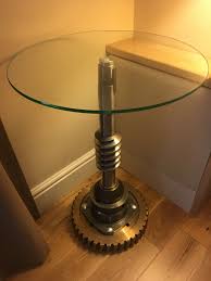 Industrial Table Made From Repurposed Traction Elevator Gear Box Industrial Furniture Industrial Table Home Decor