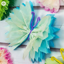 Make sure to crease the edges well. Tissue Paper Butterflies Fun Paper Craft Diy