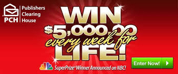 Pch Win 1million Plus 5 000 A Week For Life Publishers Clearing House Publisher Clearing House Pch