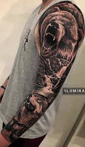 A polar bear is a special symbol for men as it is connected with excellent hunting skills and protection. Bear Arm Tattoo For Men Bear Arm Tattoo For Men Arm Tattoos For Guys Animal Sleeve Tattoo Men Tattoos Arm Sleeve