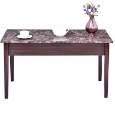 Pop up the top, place your laptop on it, and you're ready to get down to business (and attend all those zoom meetings). Faux Marble Lift Top Coffee Table W Hidden Storage Compartment By Choice Products